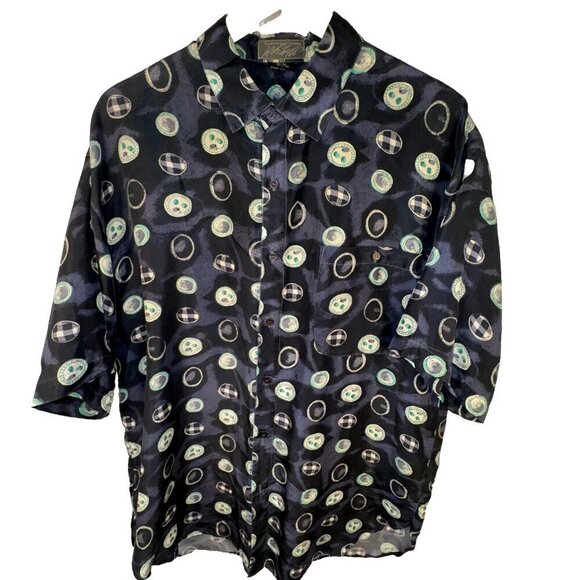 LORD & TAYLOR Other - Lord & Taylor Mens Size L Kensington Collection 100% Silk Shirt Fun Pattern